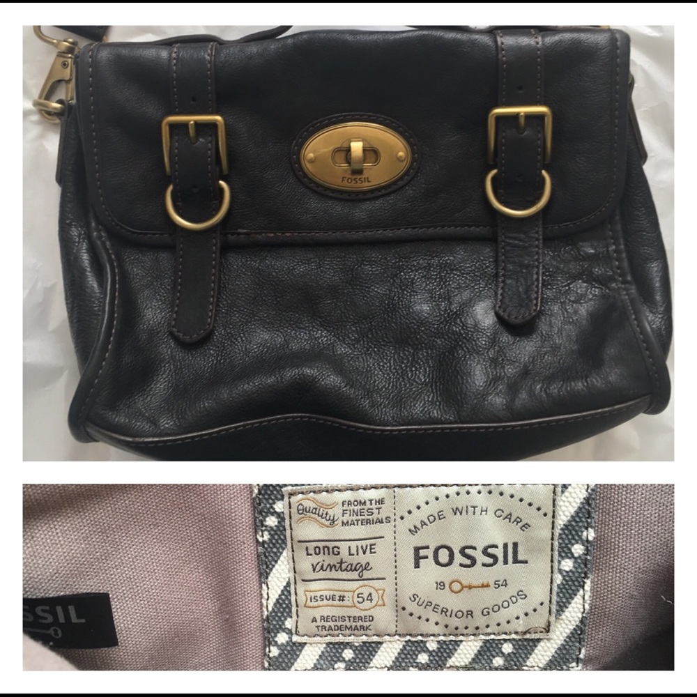 Fossil black leather purse